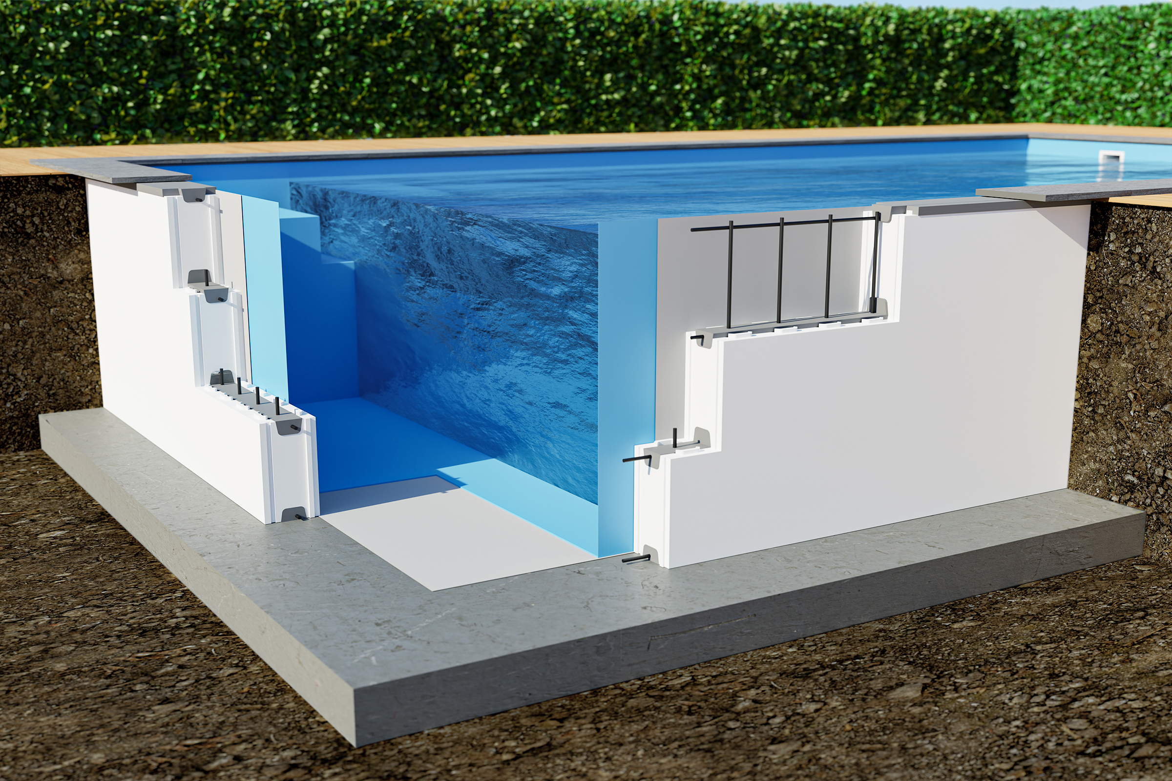 Styroporsteinpool 3x6x1,5 m